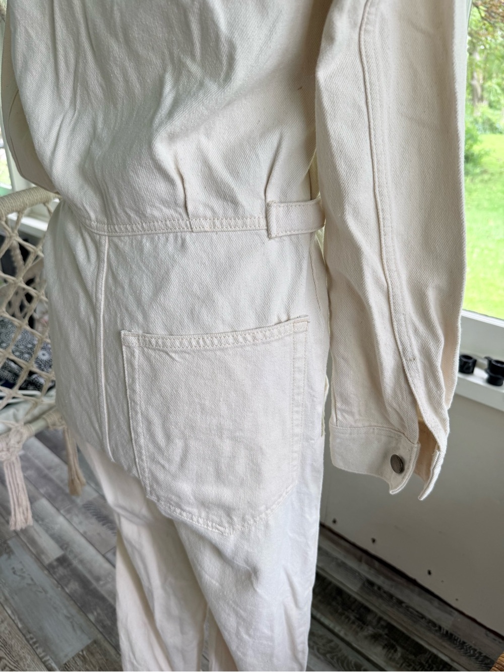 NWOT ZARA Utility Jumpsuit with Front Buttons and Pockets, Long Sleeves, Loose - Picture 7 of 14